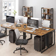 Home Office Desk with 8 Hooks, 140 x 60 x 75 cm,  Rustic Brown and Black