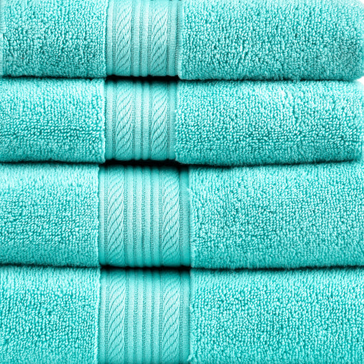 Amelia 500GSM 100% Cotton Towel Set -Zero Twist 6 Pieces -Blue Light