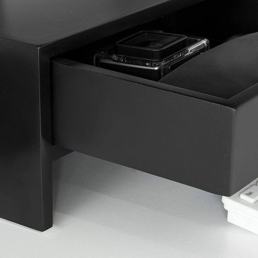 VIKUS Black Monitor Stand Desk Organizer with 2 Drawers