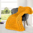 Dreamz Knitted Weighted Blanket Chunky Bulky Knit Throw Blanket 3KG Yellow