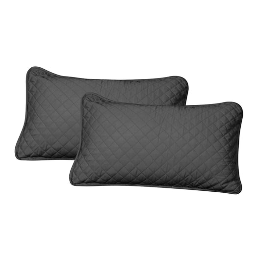 DreamZ Bedspread Coverlet Set Quilted Comforter Soft Pillowcases Queen Dark Grey