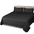 DreamZ Bedspread Coverlet Set Quilted Comforter Soft Pillowcases Queen Dark Grey