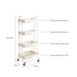 Levede 4 Tiers Kitchen Trolley Cart Steel Storage Rack Shelf Organiser White