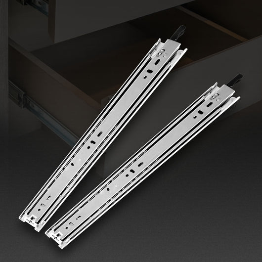 Drawer Slides Runners Locking Full Extension Ball Bearing Pair 75KG 18