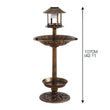 Ornamental Solar Light Garden Ornaments Bird Bath Feeder Feeding Food Station