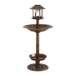 Ornamental Solar Light Garden Ornaments Bird Bath Feeder Feeding Food Station