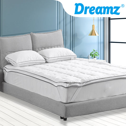 DreamZ Bedding Luxury Pillowtop Mattress Topper Mat Pad Protector Cover Double