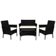 Levede 4 PCS Outdoor Furniture Setting Patio Garden Table Chairs Set Wicker Seat