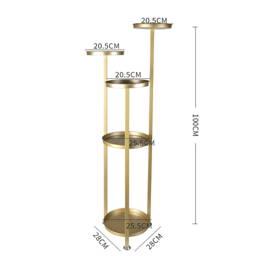 Levede Plant Stand Outdoor Indoor Flower Pots Rack Garden Shelf Gold 100CM