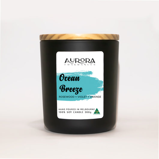 Aurora Ocean Breeze Scented Soy Candle Australian Made 300g