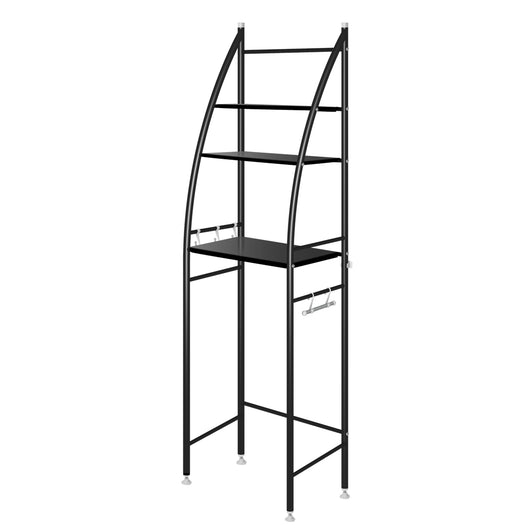 Duxta 3 Over Tiers Toilet Shelf Bathroom Rack Storage Stand Organiser Wash Machine Steel Black