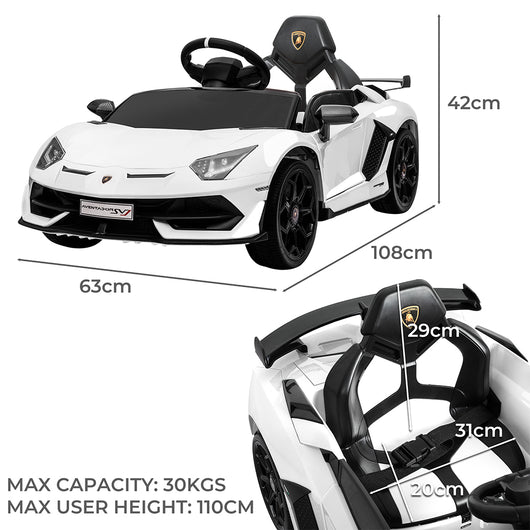 Kids Ride On Car Lamborghini SVJ Licensed Electric Dual Motor Toy Remote Control