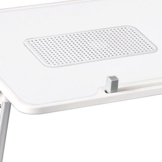 Levede Laptop Desk Computer Stand Table Foldable Tray Fan Adjustable Sofa White