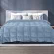 DreamZ Quilt Doona Comforter Blanket Velvet Winter Warm Queen Bedding Blue