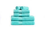 Amelia 500GSM 100% Cotton Towel Set -Zero Twist 6 Pieces -Blue Light